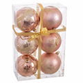 Bolas de Natal Cor de Rosa Plástico Veado 8 X 8 X 8 cm (6 Unidades)