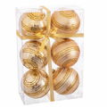 Bolas de Natal Dourado Plástico Espiral 8 X 8 X 8 cm (6 Unidades)