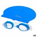 Touca e óculos de Natação Aquasport Azul Infantil Plástico (12 Unidades)