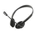 Auricular Trust Primo Chat Headset para Pc e Laptop Comp. Cabo 1,8 M com Microfone Conexao Jack 3.5 mm Cor Preto
