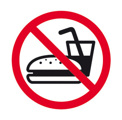 Etiquetas Autocolantes Proibido Comer 114x114 mm Apli Dessinalização para Vidros
