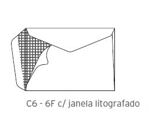 Envelopes C6 - 6F 114x162mm Janela Litografado 90Gr