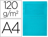 Classificador Q-connect em Cartolina Din A4 Azul com Janela Transparente 120 gr