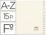 Separadores de Cartolina Alfabetico A-z, para todos Formatos