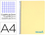 Caderno Espiral A4 Micro Wonder Capa Plástico 120f 90 gr Quadricula 5 mm 5 Bandas 4 Furos Amarelo