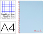 Caderno Espiral A4 Micro Wonder Capa Plástico 120f 90 gr Quadricula 5 mm 5 Bandas 4 Furos Azul