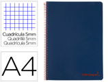 Caderno Espiral A4 Micro Wonder Capa Plástico 120f 90 gr Quadricula 5 mm 5 Bandas 4 Furos Azul Marinho