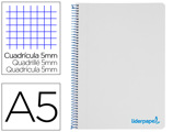 Caderno Espiral A5 Micro Wonder Capa Plástico 120f 90g Quadricula 5mm 5 Bandas 6 Furos Turquesa