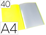 Portfólio 40 Bolsas Polipropileno Din A4 Amarelo Fluor Opaco