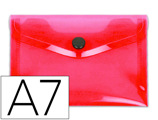 Bolsa Porta Documentos com Mola Din A7 Vermelho Translúcido