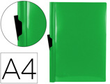 Bolsa Dossier com Clip Lateral Din A4 Verde Translúcido 60 Folhas