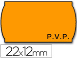 Rolo de Etiquetas Adesivas Meto Onduladas 22 X 12 mm Pvp- Laranja Fluorescente Rolo 1500