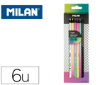 Lapices de Colores Milan Sunset Mina Gruesa 3,5 mm Caixa de 6 Unidades Colores Surtidos