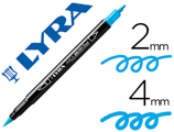 Marcador Lyra Aqua Brush Aguarelavel Dupla Ponta Fina e Pincel Azul Claro