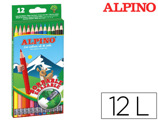 Lápis de Cores Alpino Apagavel com Borracha Caixa de 12 Cores Sortidas