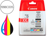Tinteiro Canon pgi-580/cli-581 XXL Pixma para ts6150 / ts8150 /tr7550 / tr8550 Multipack Preto Amarelo Cian