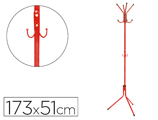 Bengaleiro Metálico Q-connect Vermelho 8 Suportes 173x51 cm