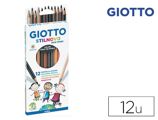 Lápis de Cores Giotto Stilnovo Aguarelaveis Skin Tones Caixa de 12 Cores