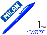 Esferográfica Milan p1 Retrátil 1 mm Touch Azul