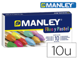 Lápis de Cera Manley Fluor e Pastel Caixa de 10 Cores Sortidas
