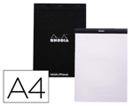Bloco de Notas Rhodia Black Dot Pad Din A4 80 F 80 gr Liso com Pontos Pretos 5 mm Perfurado