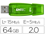 Pen Drive USB Emtec Flash c410 64 GB 2.0 Verde