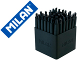 Esferográfica Milan p1 Retrátil 1 mm Touch Preto Expositor de 40 Unidades