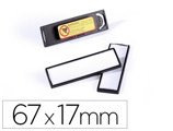 Identificador Durable Pvc Magnético com Efeito Lupa Cor Preta 67x17 mm