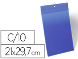 Bolsa Durable Magnética 210x297 mm Plástico Azul Janela Transparente Pack de 10 Unidades