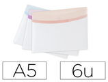 Bolsa Porta Documentos Tarifold Color Dream Polipropileno Din A5 Velcro Cores Pastel Pack 6 Unidades Sortidas 230x180 mm