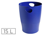 Cesto de Papeis Exacompta em Plástico Ecoblack Azul 15 Litros
