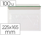Envelope Autoadesivo Q-connect Porta Documentos 176x236 mm Janela Transparente Pack de 100 Unidades