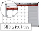 Planning Magnético Bi-office Mensal Lacado Moldura em Aluminio 90x60 cm