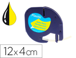 Fita Q-connect 12mm X 4mt Preta-hiper Amarelo para Máquina Letratag