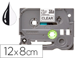 Fita Q-connect tze-131 Transparente-preta 12mm Comprimento 8 mt