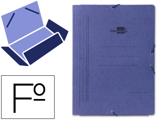 Pasta de Elásticos Folio com Abas Azul