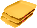 Bandeja de Secretária em Plástico Leitz Cosy Conjunto de 3 Unidades Amarelo