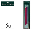 Lápis Bicolor Fino Faber Castell 2160-rb Hexagonal Vermelho/azul Blister de 3 Unidades