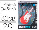 Pen Drive USB Tech One Tech Guitarra Vermelha One 32 GB