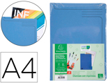 Bolsa Dossier Exacompta Clean Safe Cartolina 400 gr Din A4 Azul Pack de 5 Unidades