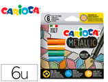 Marcador Carioca Metallic Ponta Maxi 6 mm Caixa de 6 Cores Sortidas