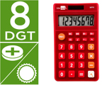 Calculadora de Bolso xf11 8 Digitos Solar e Pilhas Cor Vermelho 115x65x8 mm
