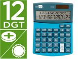 Calculadora de Secretária xf28 12 Digitos Solar e Pilhas Cor Azul 155x115x25 mm