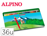 Lapices de Colores Alpino Caixa Metálica de 36 Unidades Colores Surtidos