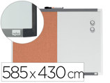 Quadro Branco Nobo Magnético com Tabuleiro de Cortica 585x430 mm