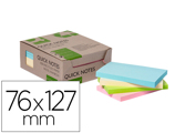 Bloco de Notas Adesivas Q-connect 76x127 mm 100% Papel Reciclado Cores Pastel Caixa de Cartão