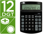 Calculadora de Secretária xf40 12 Digitos Duas Linhas Solar e Pilhas Cor Preto 175x120x30 mm 40% Plástico Rec