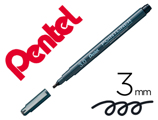 Marcador Pentel Pointliner para Caligrafia com Tinta Pigmentada Cor Preto Ponta de 3 mm