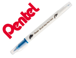 Pincel Pentel Brush Sign Pen com Ponta Dupla Cor Azul Aço