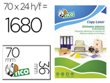Etiqueta Adesiva Tico Verde Fluor Permanente Certificado Fsc Laser/jato Tinta/fotocopia 70x36 mm Caixa 1680 Uds